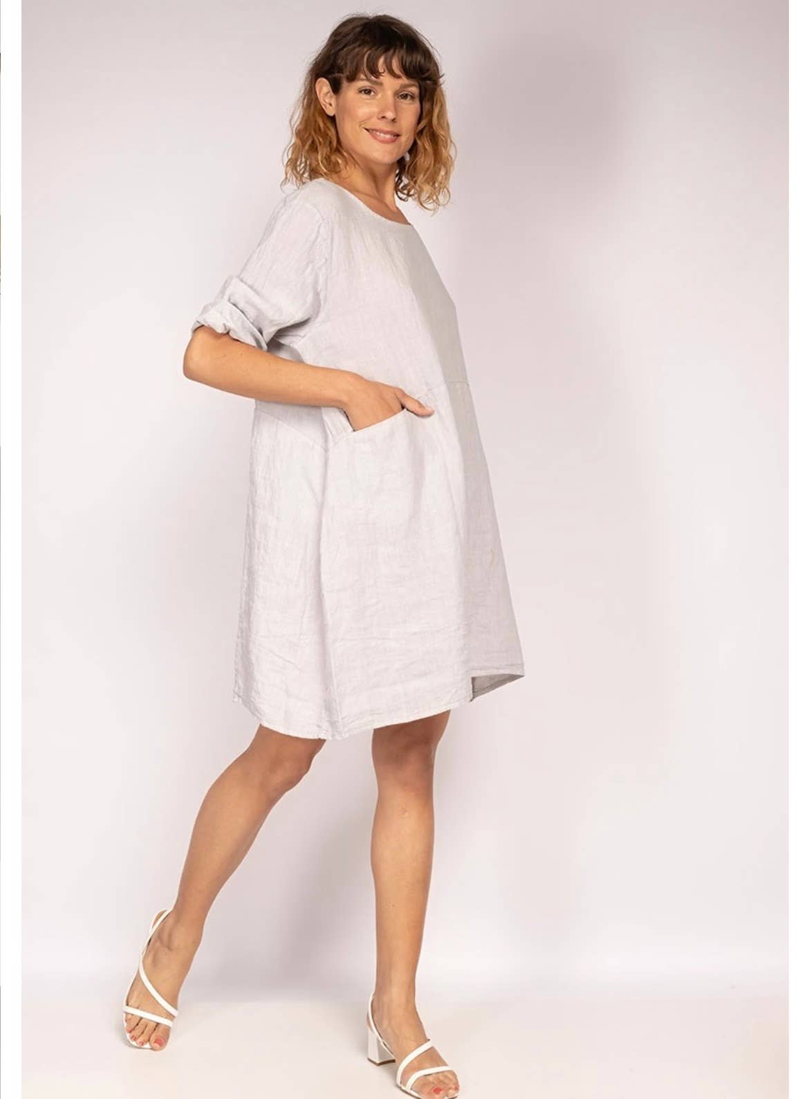 917 LINEN DRESS WITH POCKETS