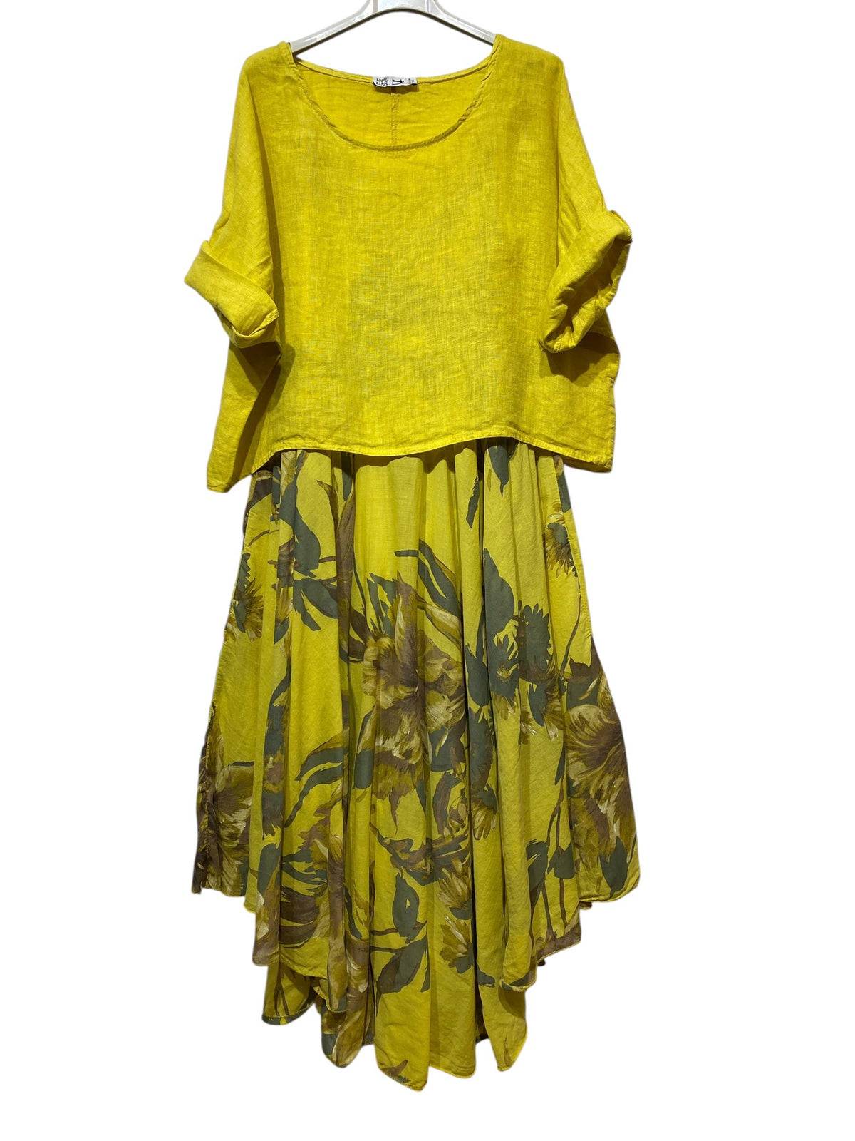 TWO-PIECE DRESS   OUTER: LINEN, LINING: COTTON