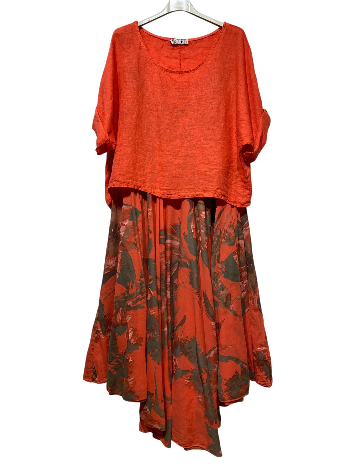 TWO-PIECE DRESS   OUTER: LINEN, LINING: COTTON