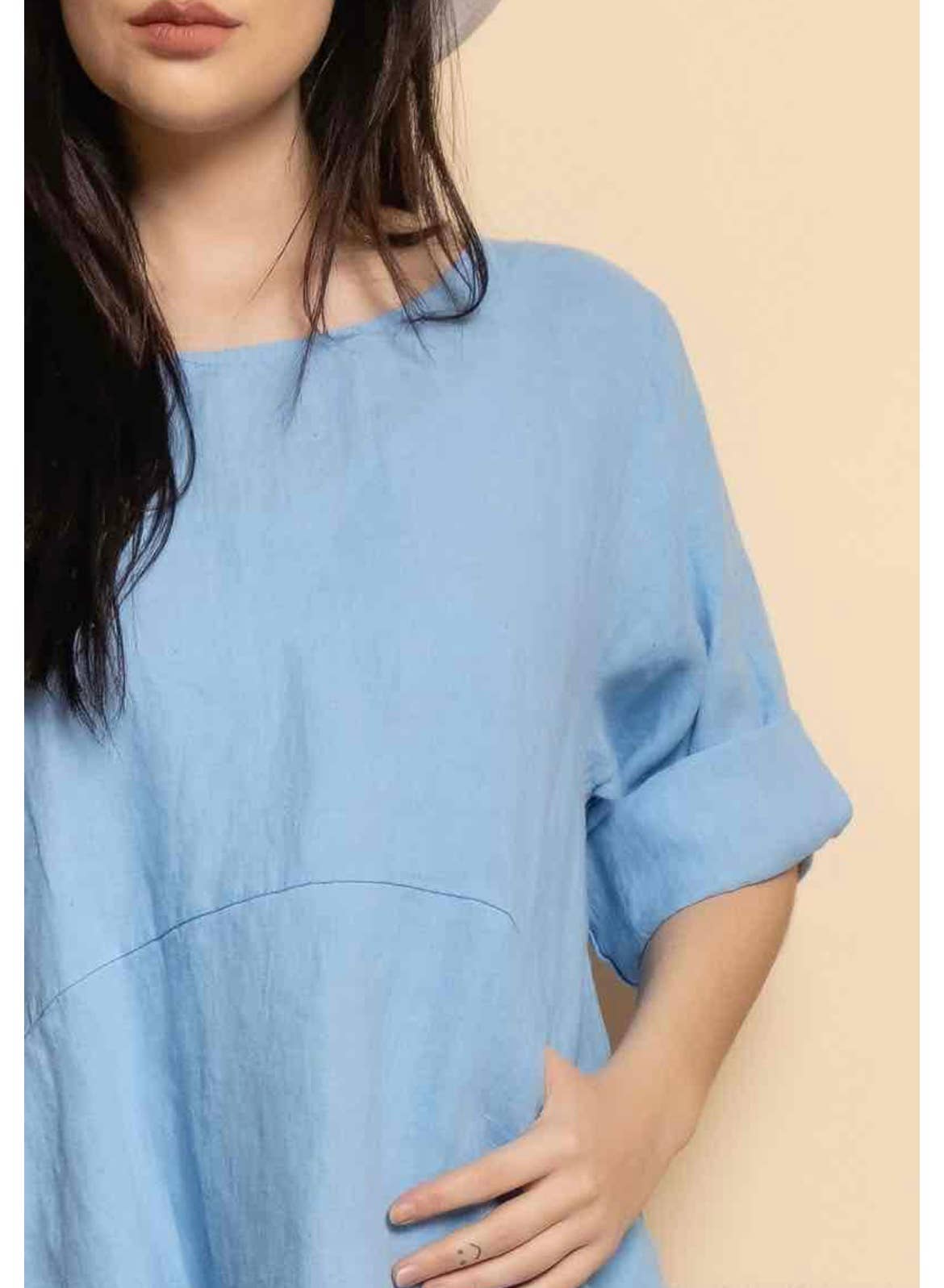 917 LINEN DRESS WITH POCKETS