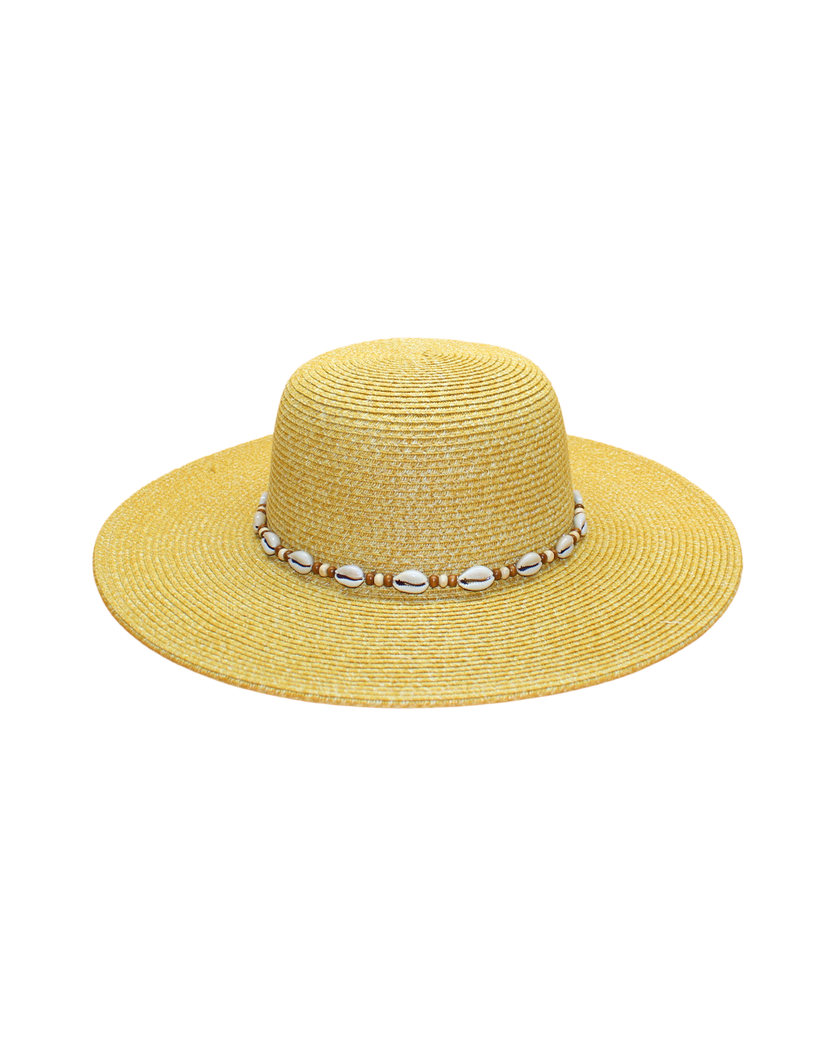 Women's Wide Brim Straw Floppy Hat w. Shells