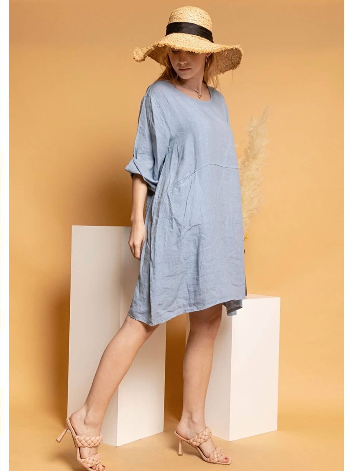 917 LINEN DRESS WITH POCKETS