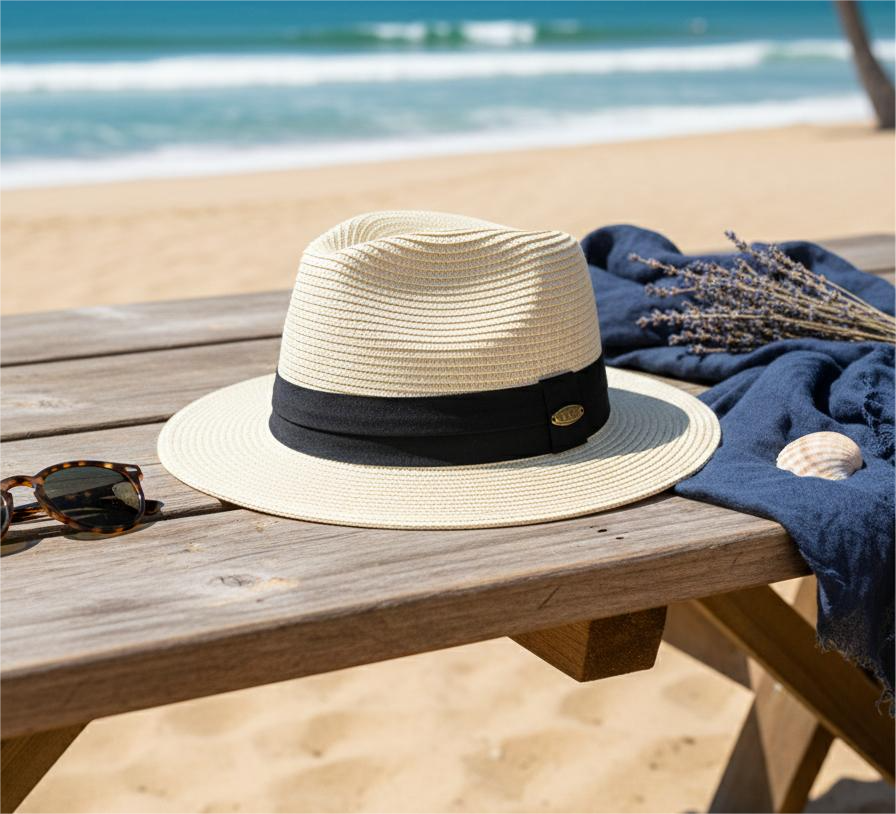 Wide Brim Packable Straw Safari Hat