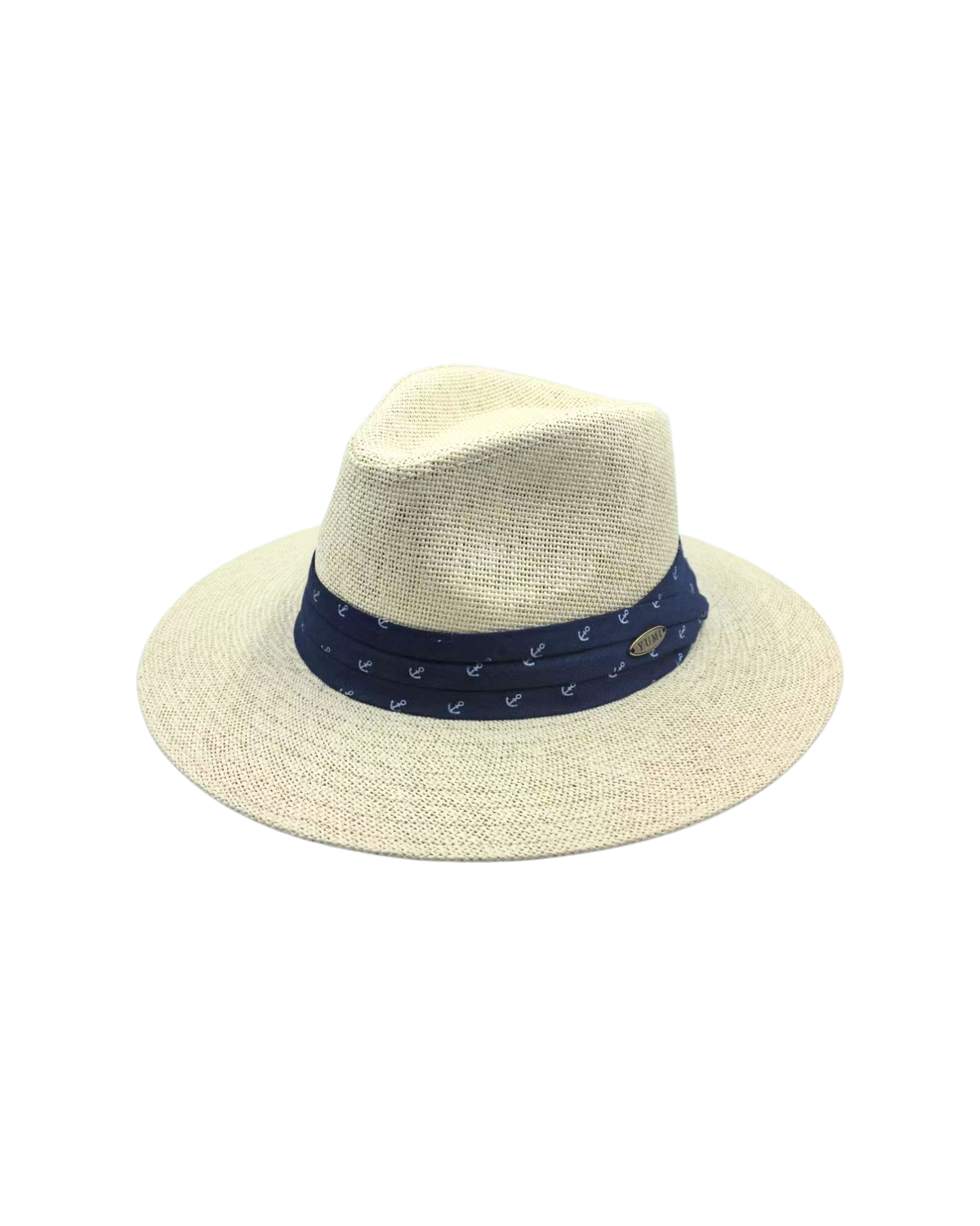Toyo Straw Safari Hat with Blue Anchor Ornament