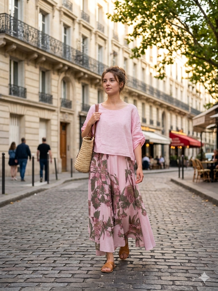 TWO-PIECE DRESS   OUTER: LINEN, LINING: COTTON