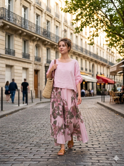 TWO-PIECE DRESS   OUTER: LINEN, LINING: COTTON