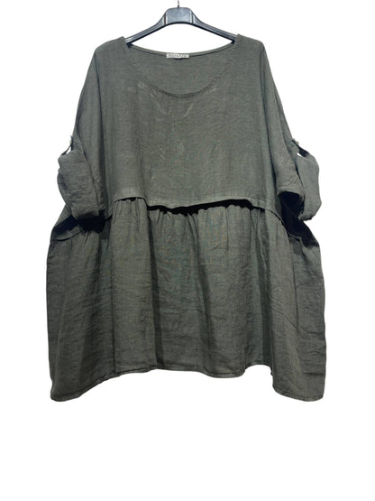 Linen Tunic with Round Neckline