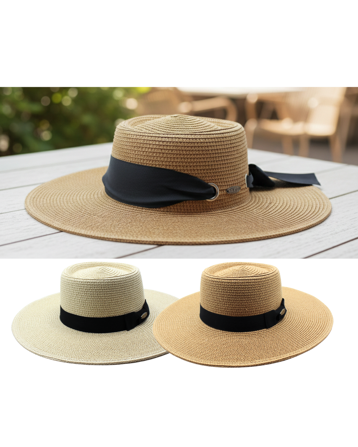 Coastal Chic" Wide Brim Boater Hat | Floppy Hat