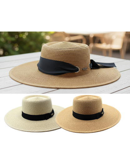 Coastal Chic" Wide Brim Boater Hat | Floppy Hat