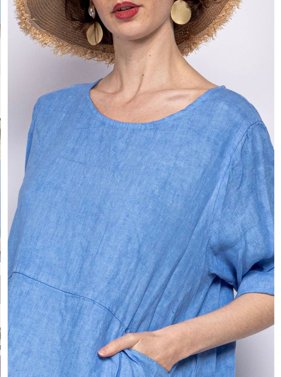 917 LINEN DRESS WITH POCKETS