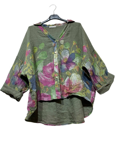 Floral Linen Blouse