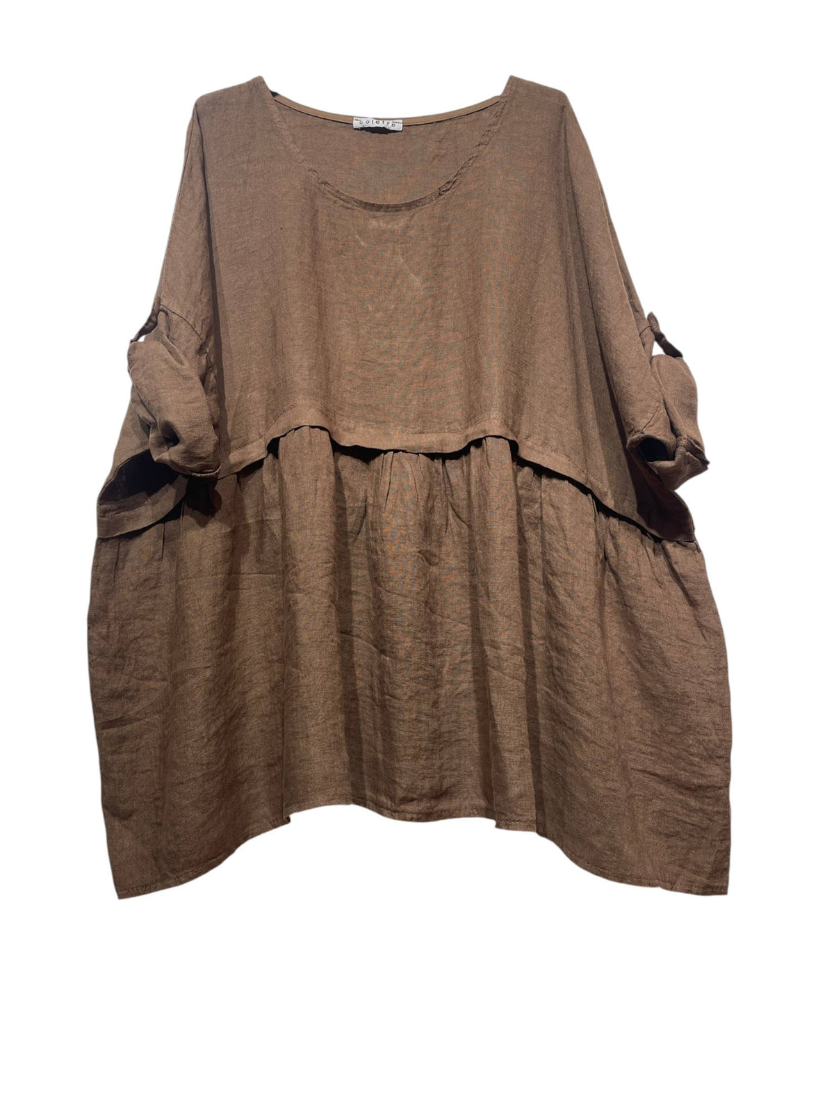 Linen Tunic with Round Neckline