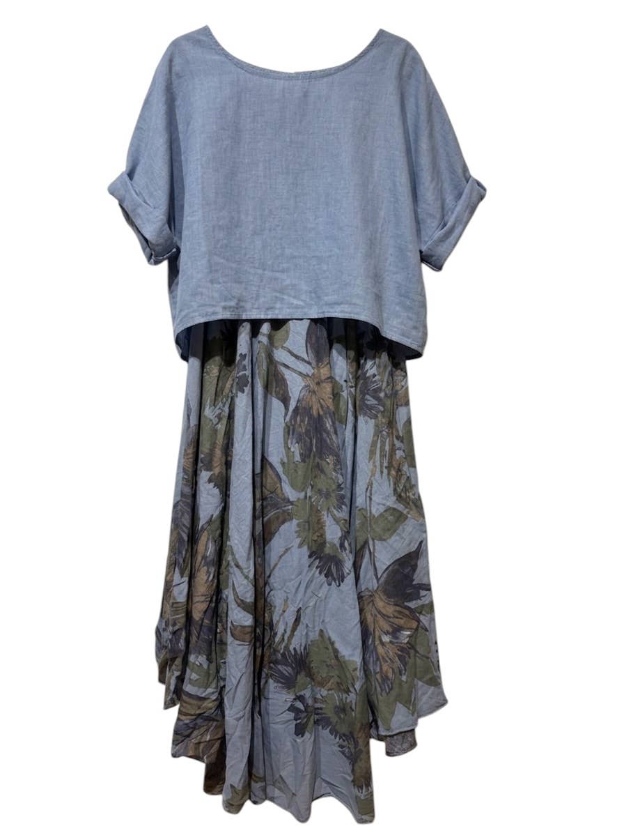 TWO-PIECE DRESS   OUTER: LINEN, LINING: COTTON