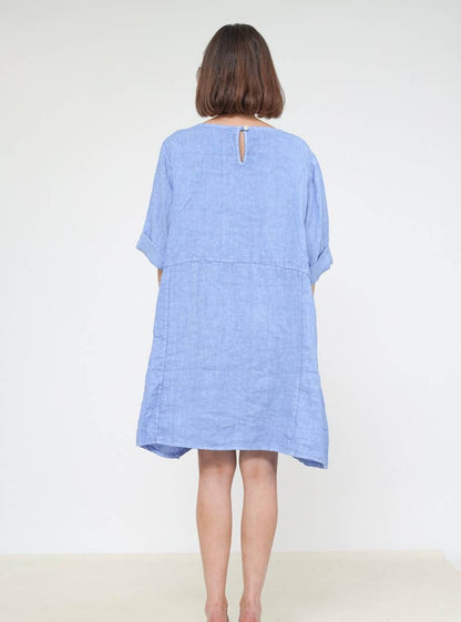 917 LINEN DRESS WITH POCKETS