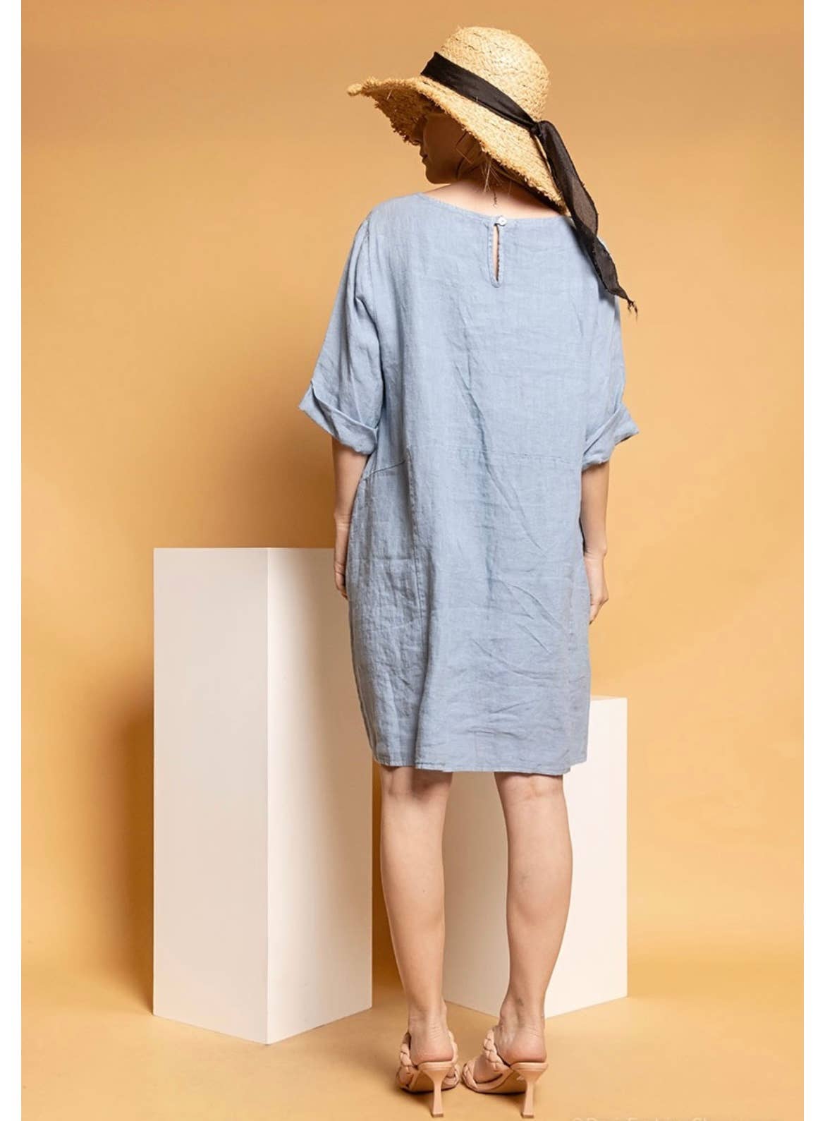 917 LINEN DRESS WITH POCKETS