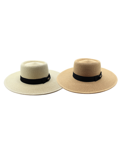 Coastal Chic" Wide Brim Boater Hat | Floppy Hat
