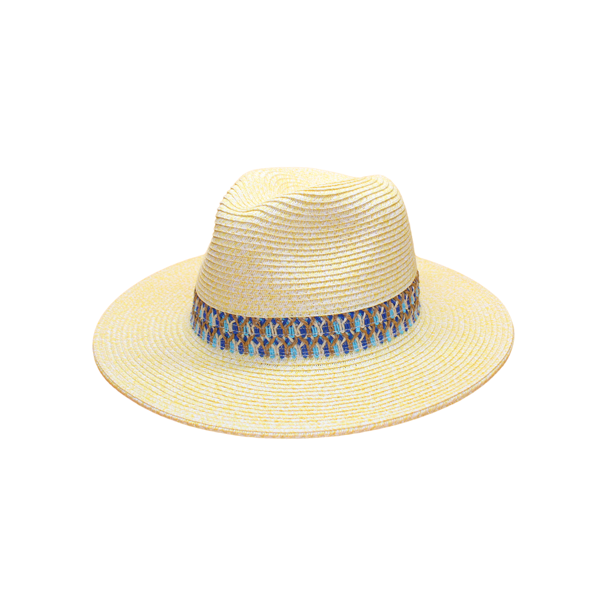 Women's Packable Straw Safari Hat with Colorful Trim