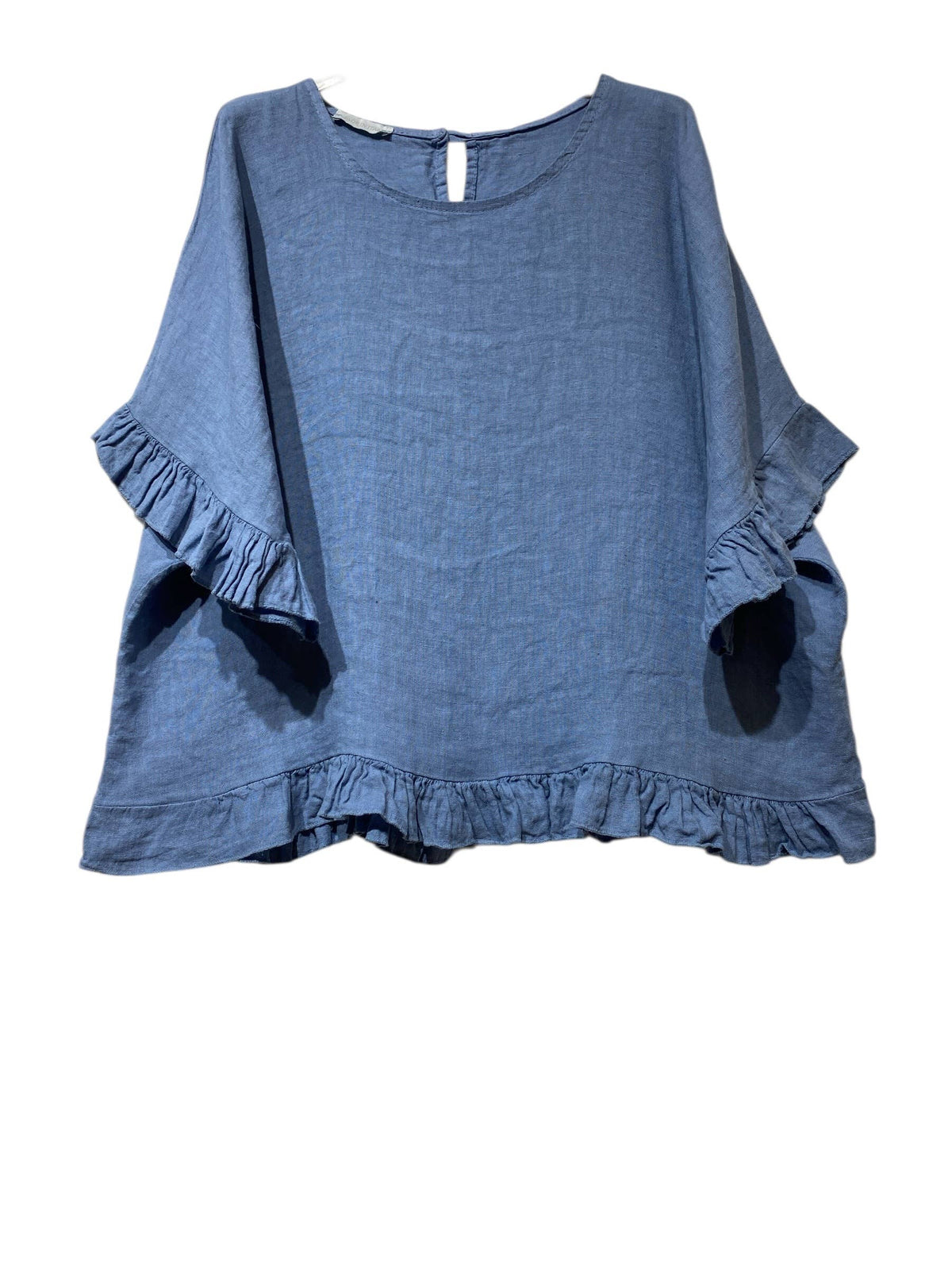04701 BLOUSE 100% LINEN: ROSE BONBON