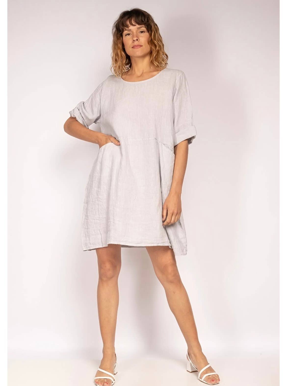 917 LINEN DRESS WITH POCKETS