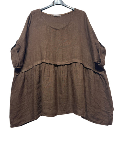 Linen Tunic with Round Neckline
