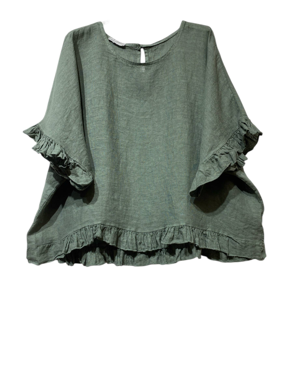 04701 BLOUSE 100% LINEN: ROSE BONBON