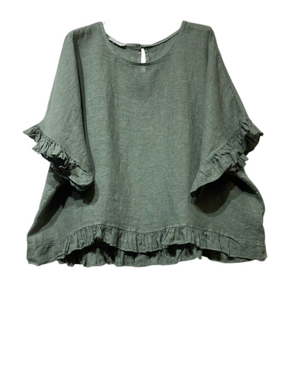 04701 BLOUSE 100% LINEN: ROSE BONBON