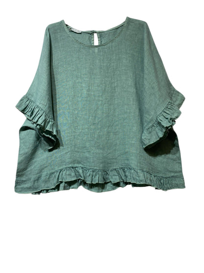 04701 BLOUSE 100% LINEN: ROSE BONBON