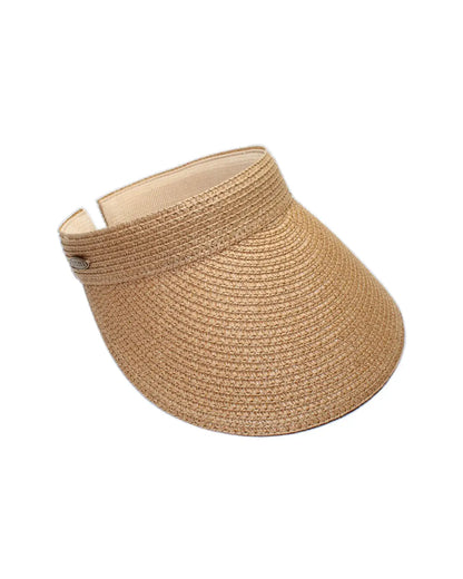 Women's Wide Brim Straw Slip-on Sun Visor