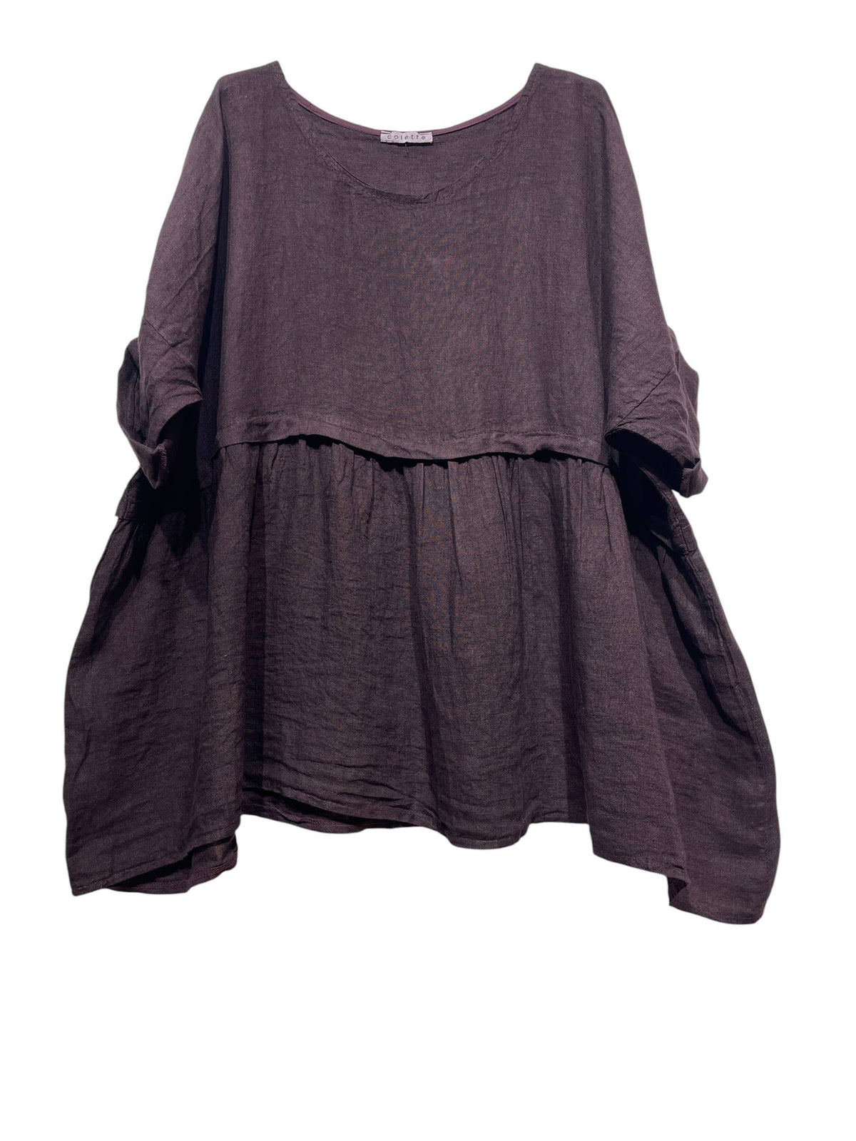 Linen Tunic with Round Neckline