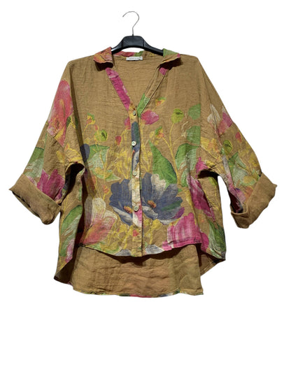 Floral Linen Blouse