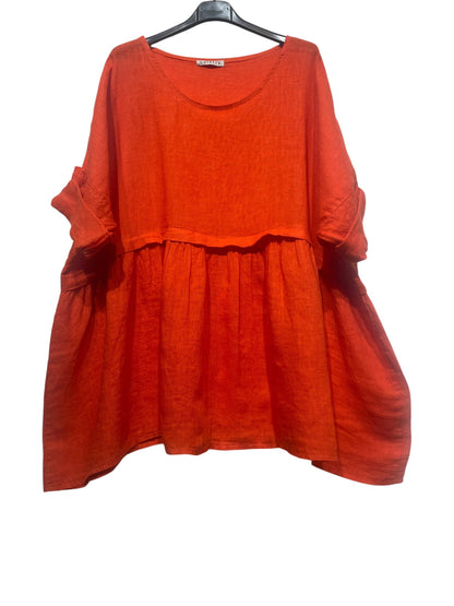Linen Tunic with Round Neckline