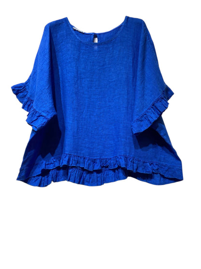 04701 BLOUSE 100% LINEN: Red