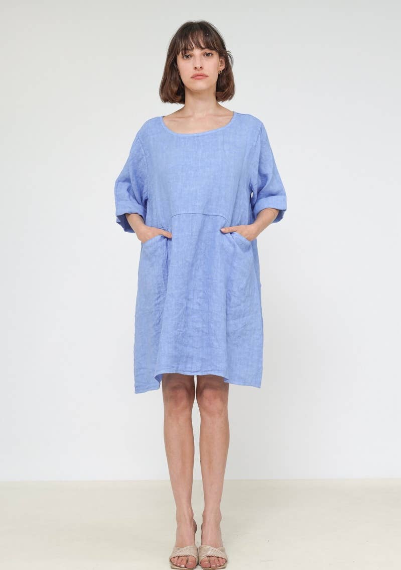 917 LINEN DRESS WITH POCKETS
