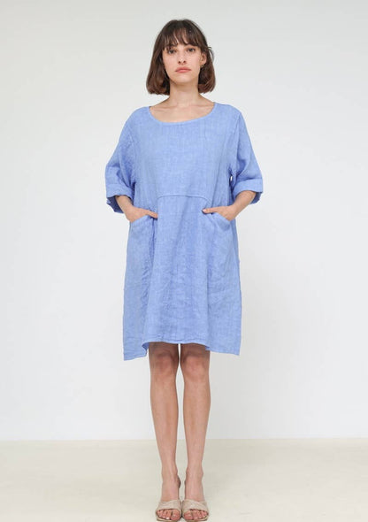 917 LINEN DRESS WITH POCKETS