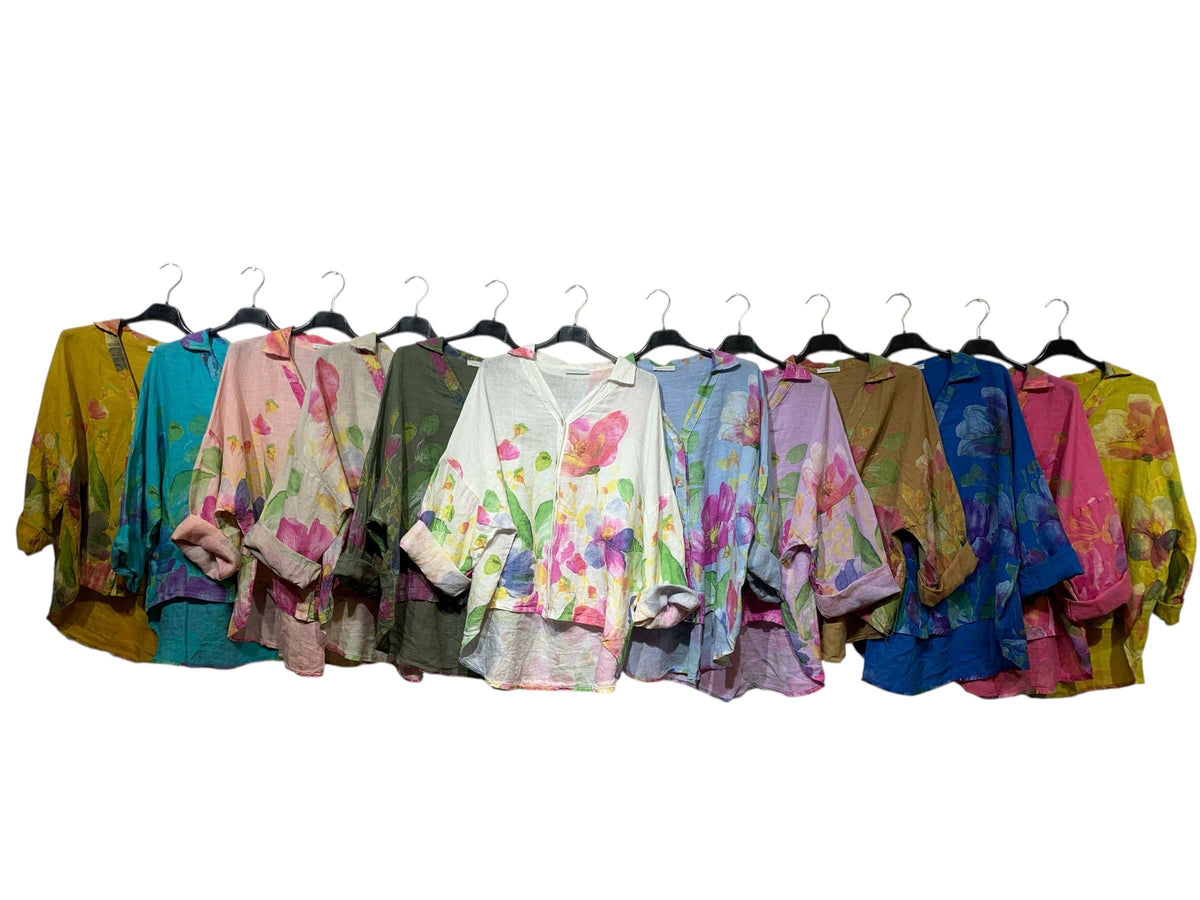 Floral Linen Blouse