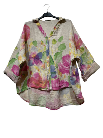 Floral Linen Blouse