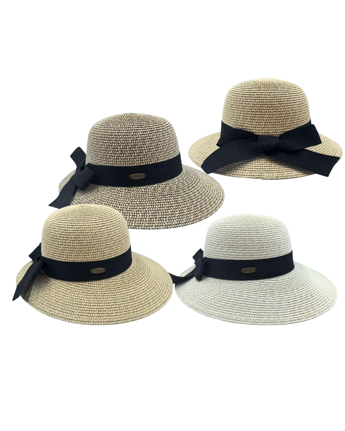 Women's Tweed Toyo Braid Straw Hat Dimensional Brim