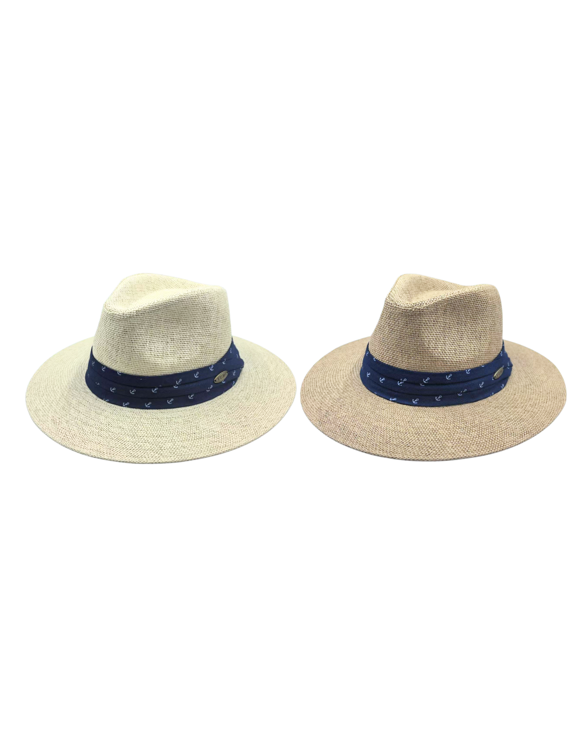 Toyo Straw Safari Hat with Blue Anchor Ornament