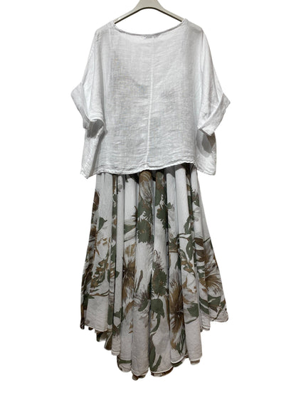 TWO-PIECE DRESS   OUTER: LINEN, LINING: COTTON