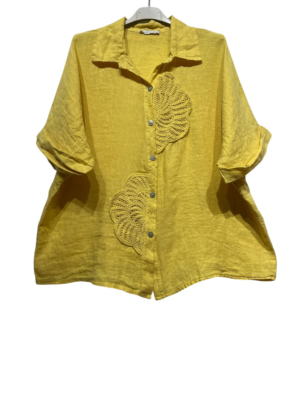 RELAXED AND MODERN LOOSE SHIRT IN LINEN WITH EMBROIDERY