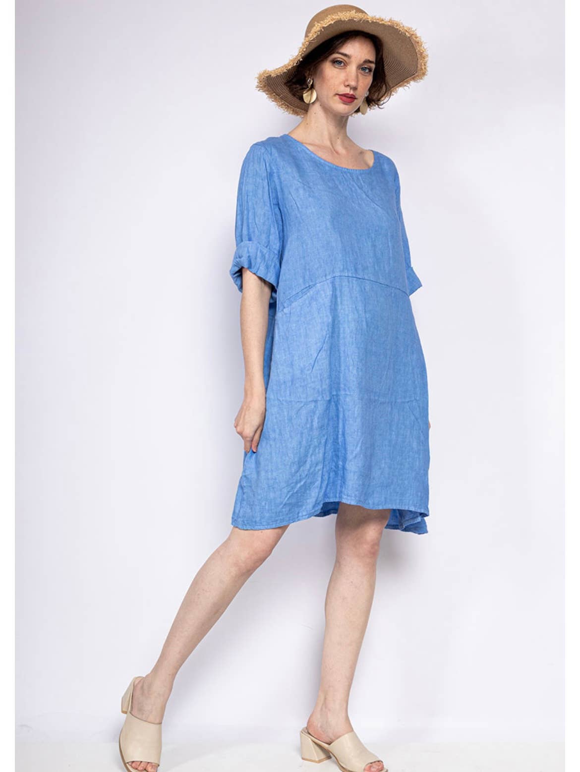917 LINEN DRESS WITH POCKETS