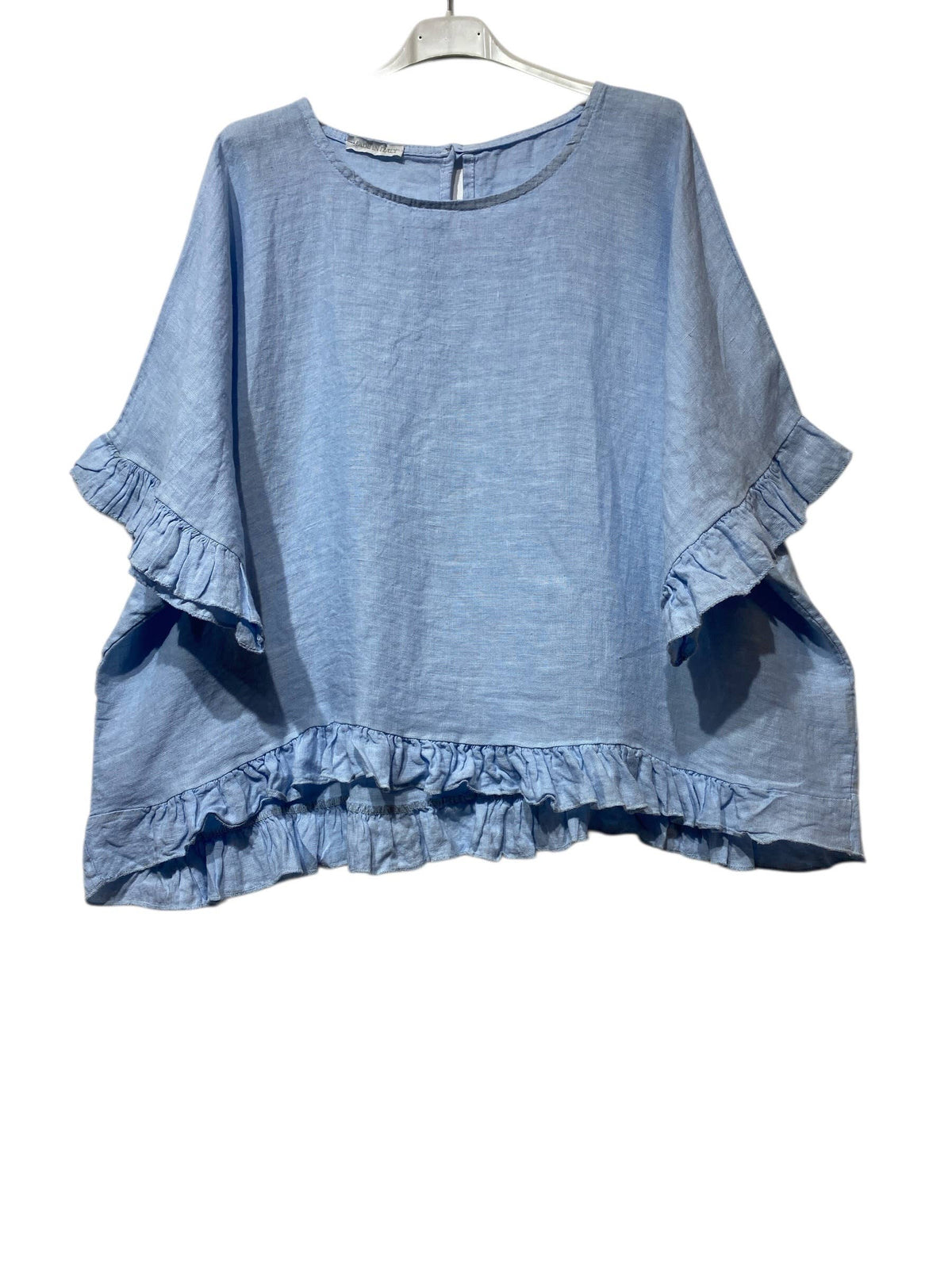 04701 BLOUSE 100% LINEN: Red