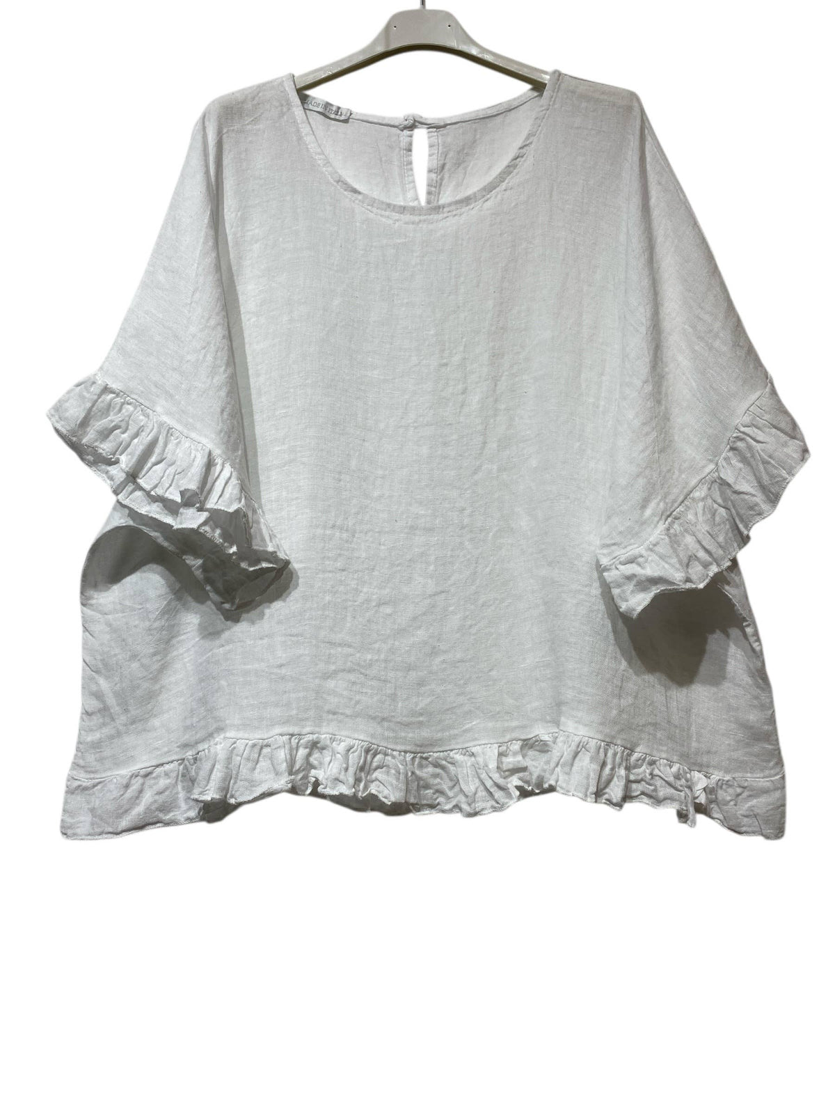 04701 BLOUSE 100% LINEN: Red