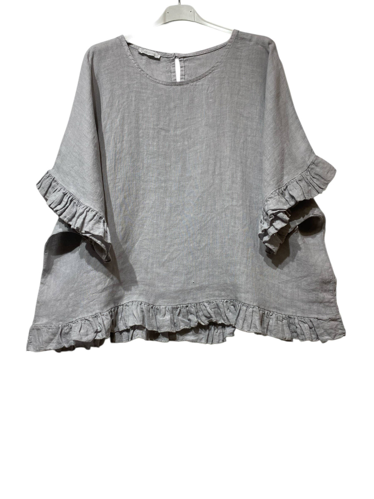04701 BLOUSE 100% LINEN: ROSE BONBON