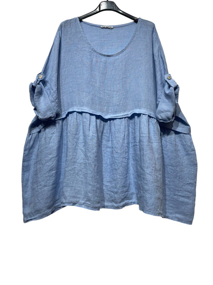 Linen Tunic with Round Neckline