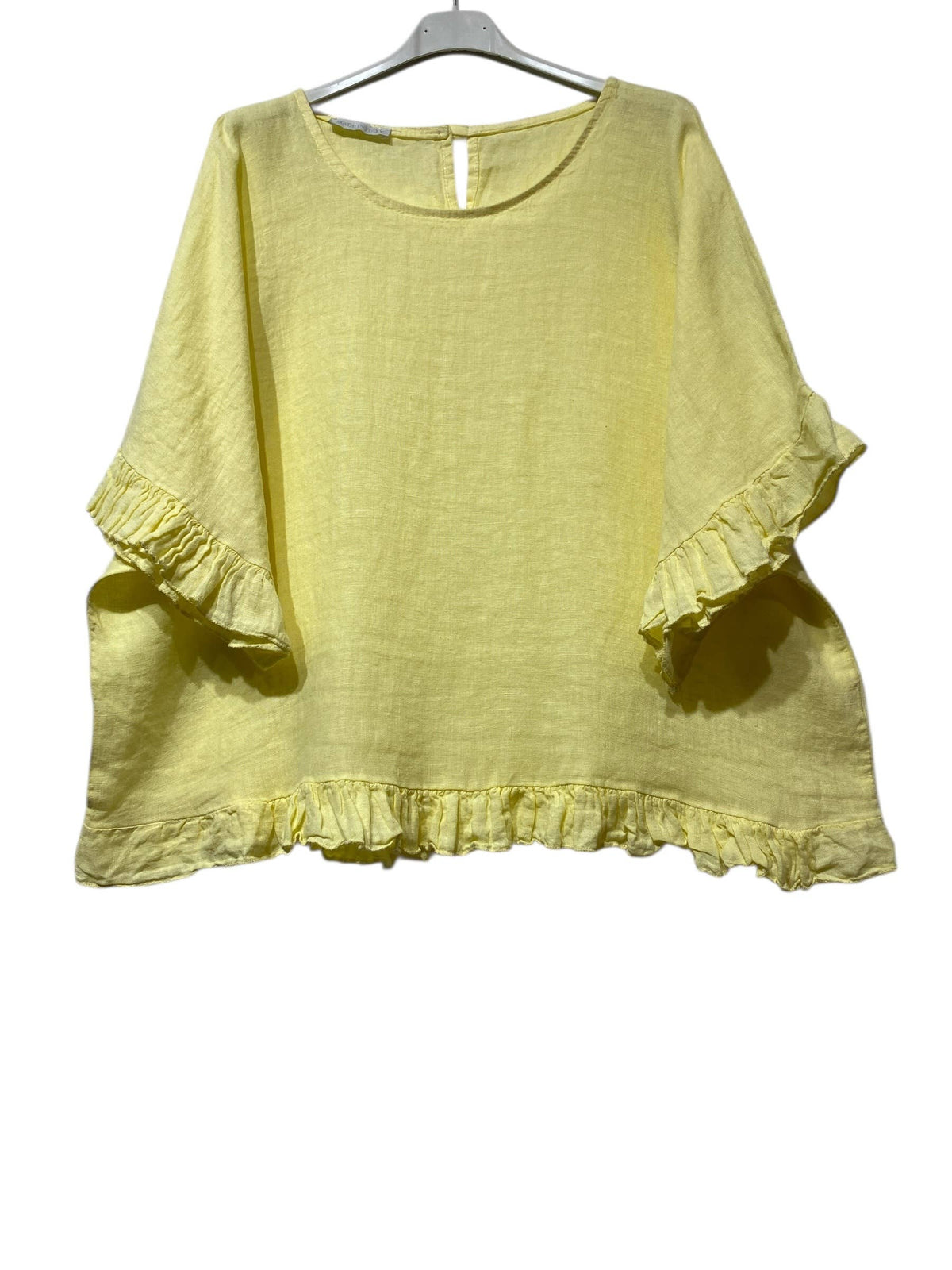 04701 BLOUSE 100% LINEN: Red