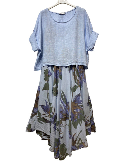 TWO-PIECE DRESS   OUTER: LINEN, LINING: COTTON