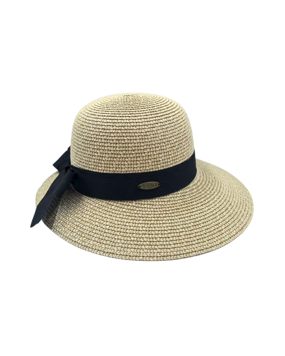 Women's Tweed Toyo Braid Straw Hat Dimensional Brim