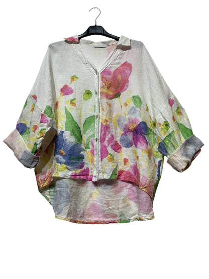 Floral Linen Blouse