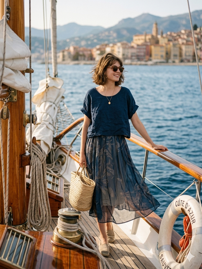 TWO-PIECE DRESS   OUTER: LINEN, LINING: COTTON